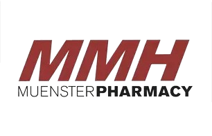 A green background with the words mmh fenster pharmacy in red.