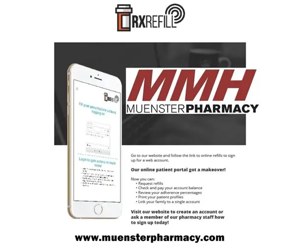 A phone with the words mmh muenster pharmacy on it.